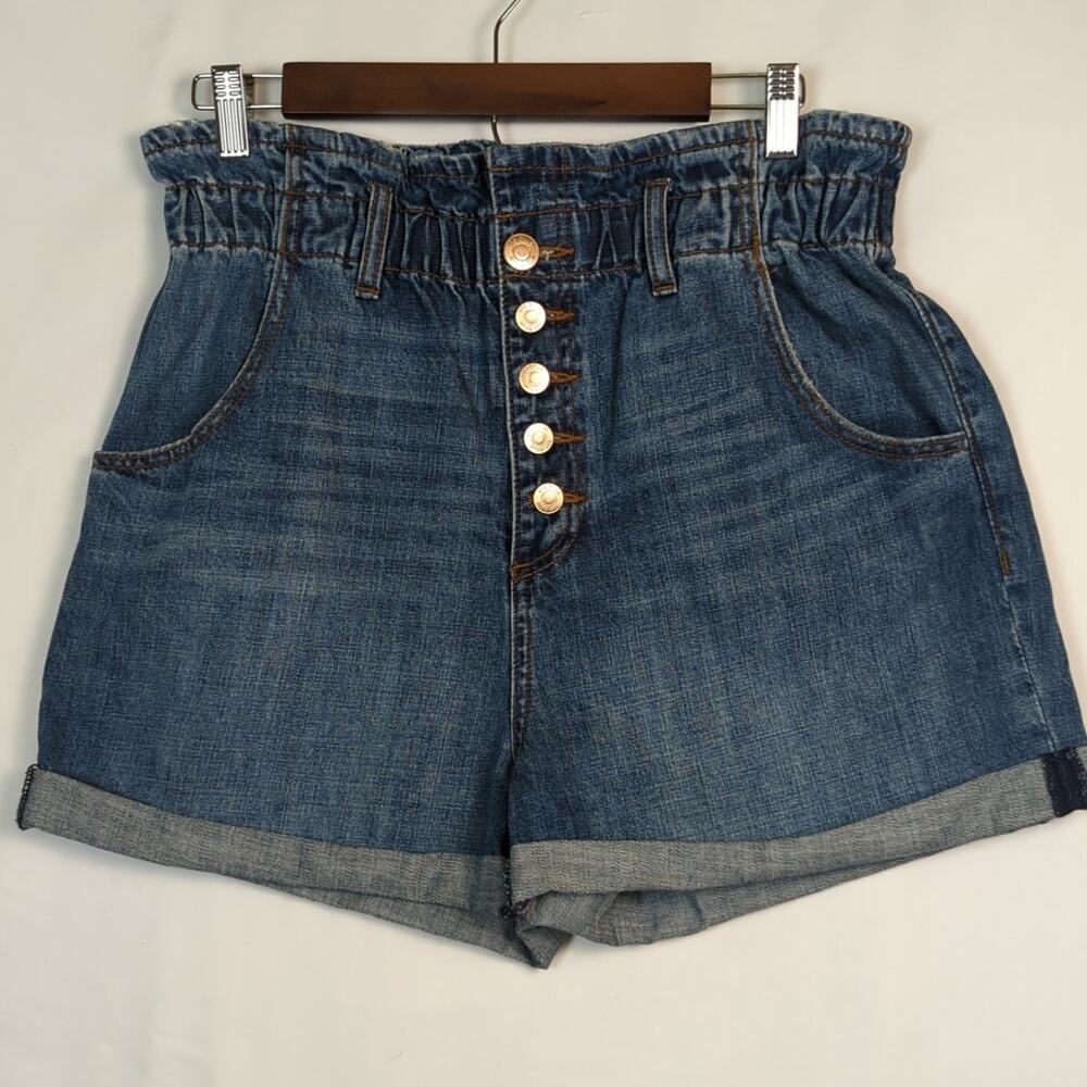 STS Blue Paper bag Button Fly Denim Jean Shorts - Women's 30 Waist - Picture 3 of 5